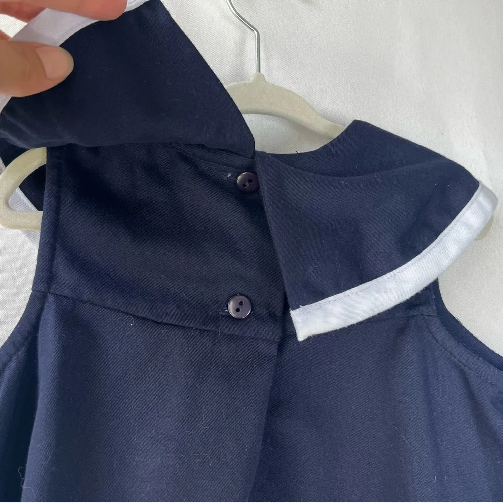 Rare Editions Girl's 4T Navy Sailor Collar Top Large White Bow & Trim